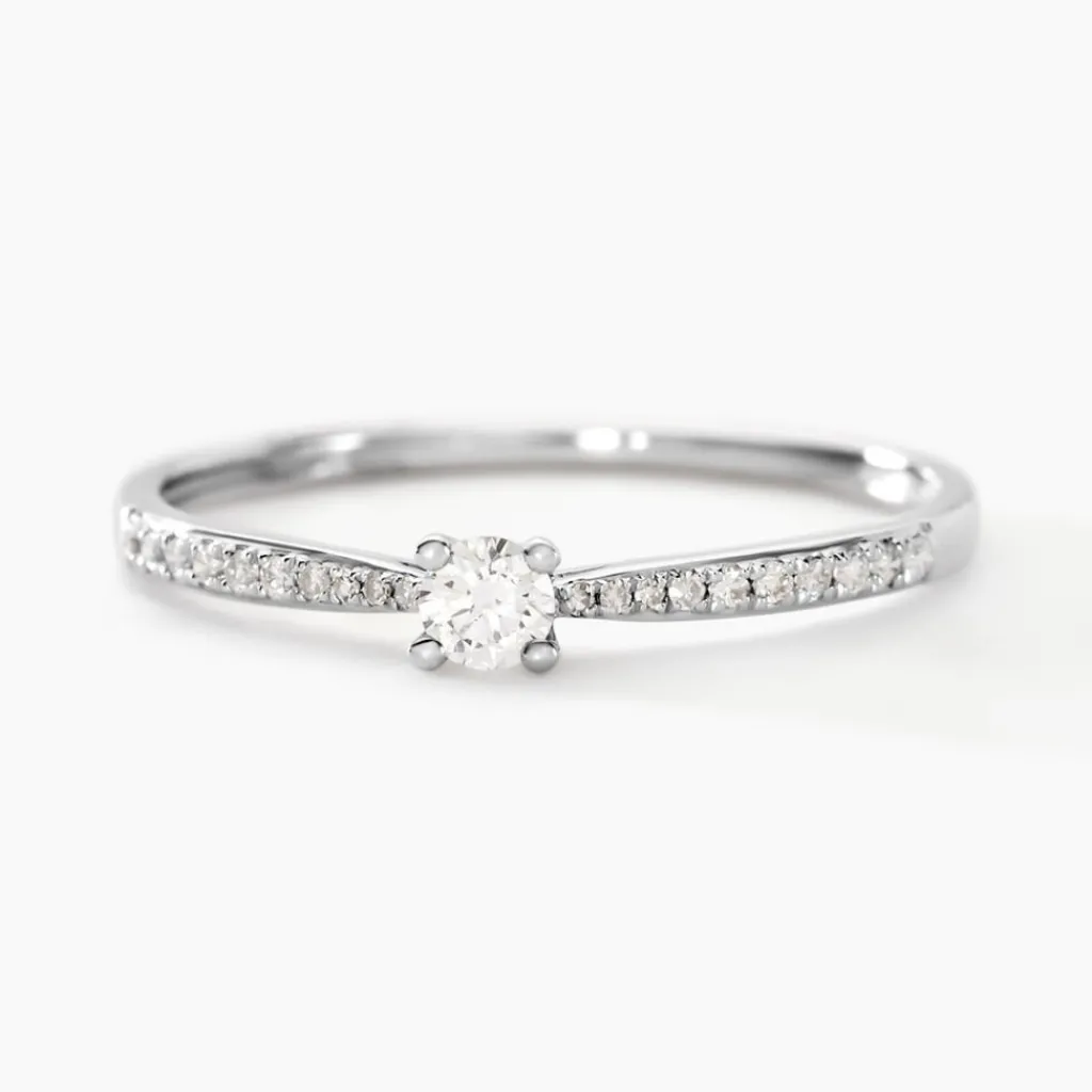 Histoire d'Or Bague Solitaire Hemera or blanc diamant Clearance