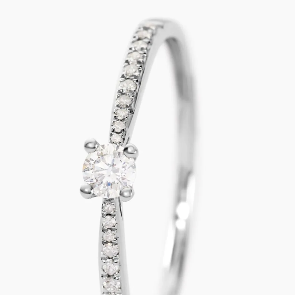 Histoire d'Or Bague Solitaire Hemera or blanc diamant Clearance
