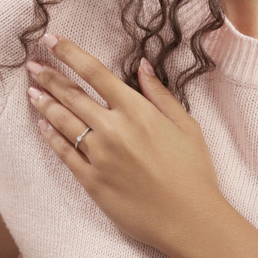 Histoire d'Or Bague Solitaire Hemera or blanc diamant Clearance