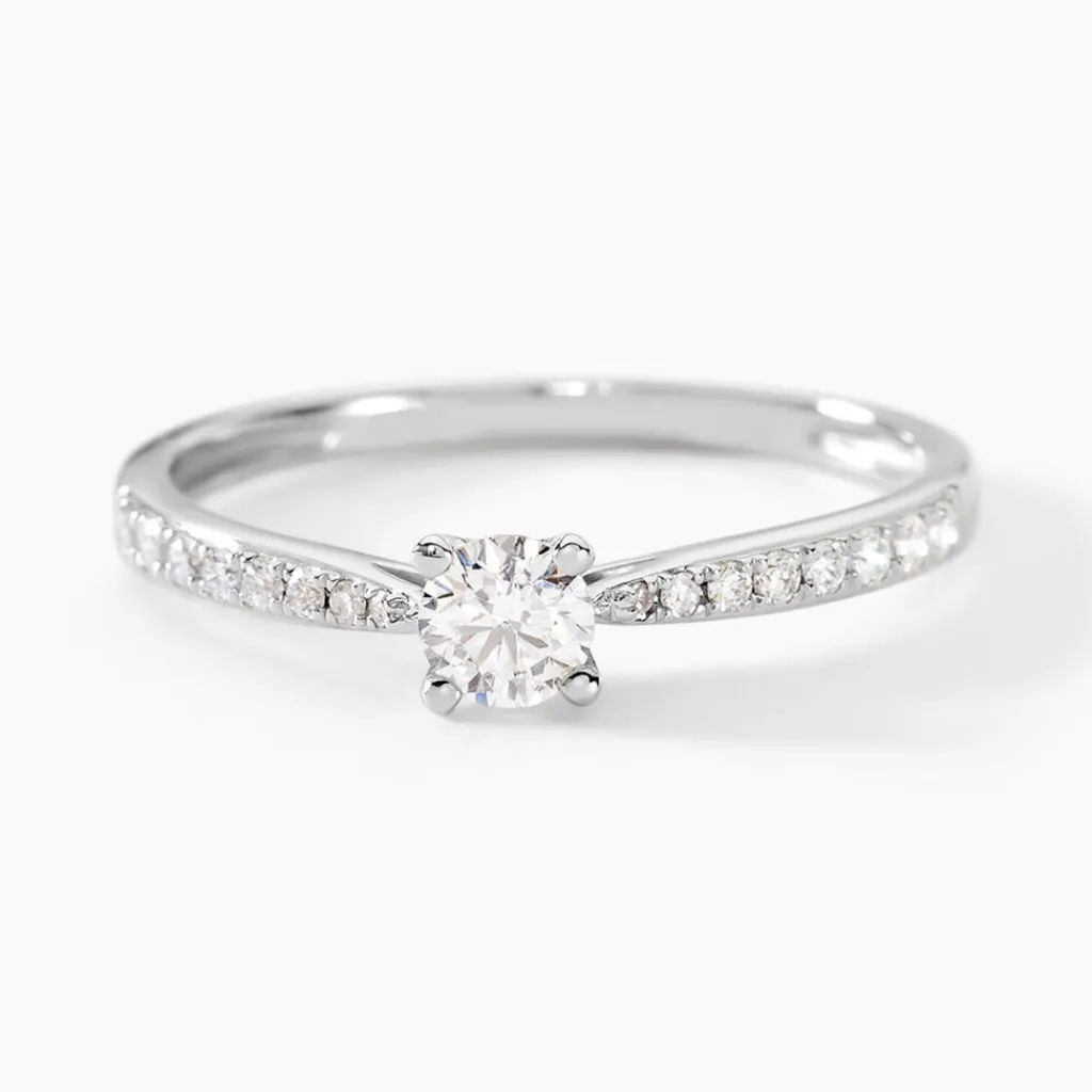 Histoire d'Or Bague Solitaire Hemera Or Blanc Diamant Online