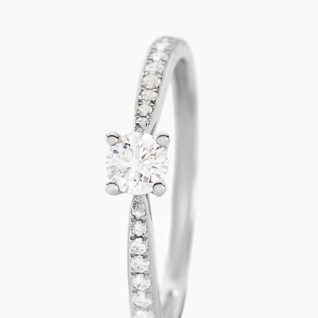 Histoire d'Or Bague Solitaire Hemera Or Blanc Diamant Online