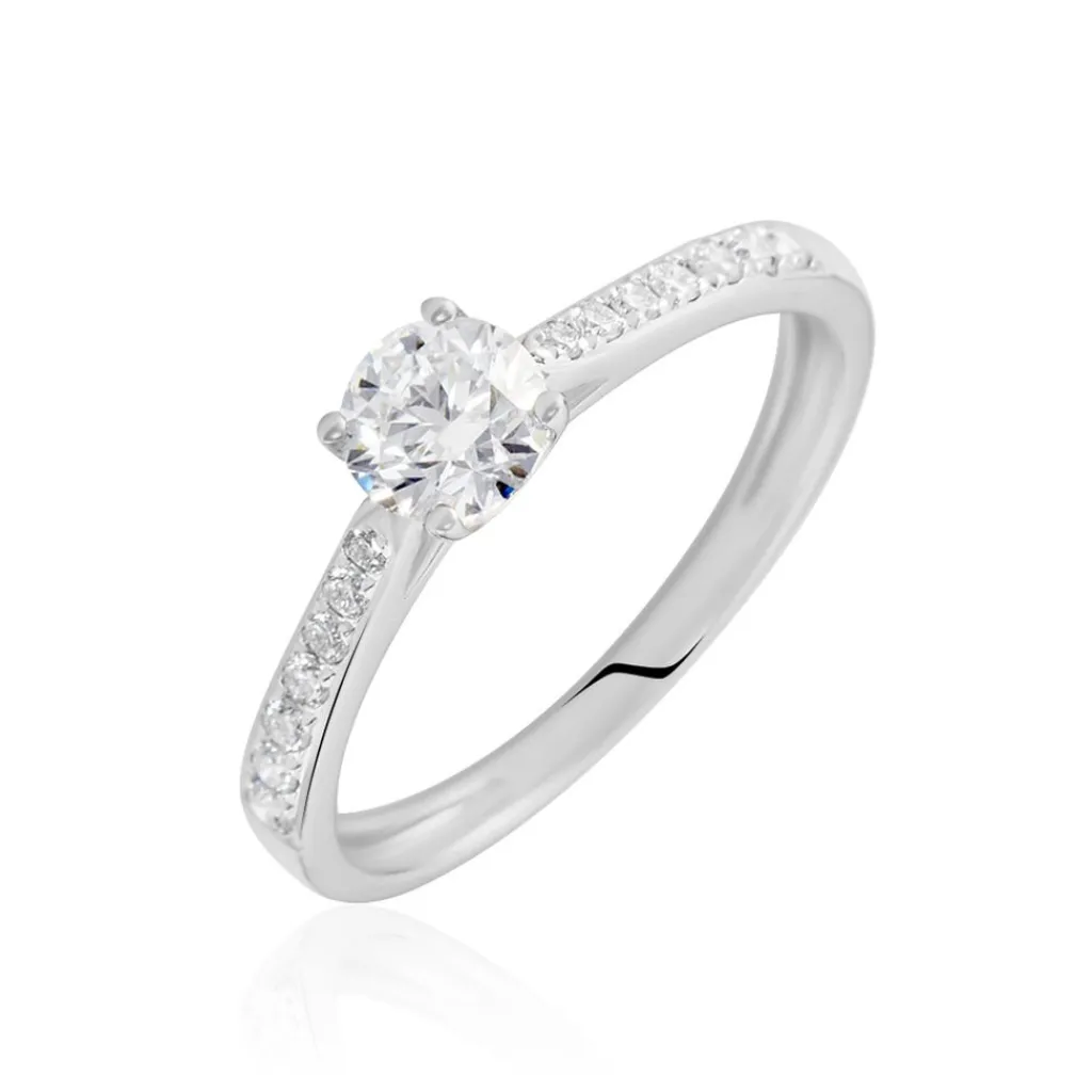 Histoire d'Or Bague Solitaire Hemera Or Blanc Diamant Synthetique Best