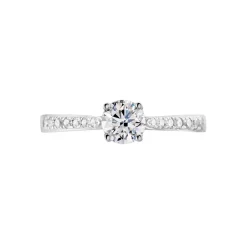 Histoire d'Or Bague Solitaire Hemera Or Blanc Diamant Synthetique Best