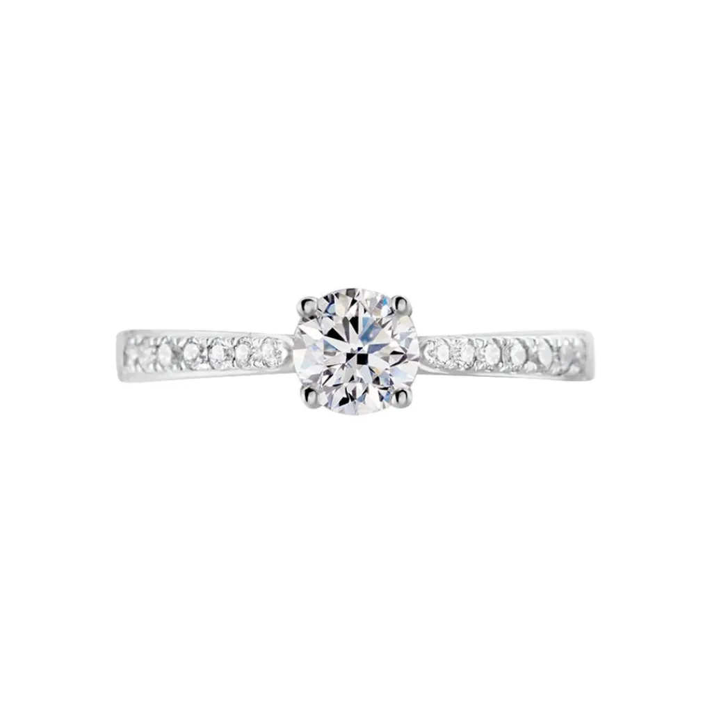 Histoire d'Or Bague Solitaire Hemera Or Blanc Diamant Synthetique Best