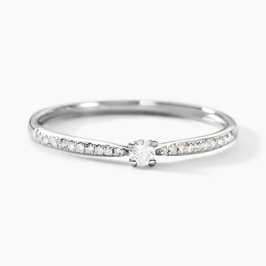 Histoire d'Or Bague Solitaire Hemera or blanc diamant Clearance