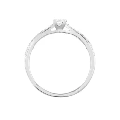 Histoire d'Or Bague Solitaire Hemera or blanc diamant New