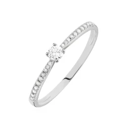 Histoire d'Or Bague Solitaire Hemera or blanc diamant Best