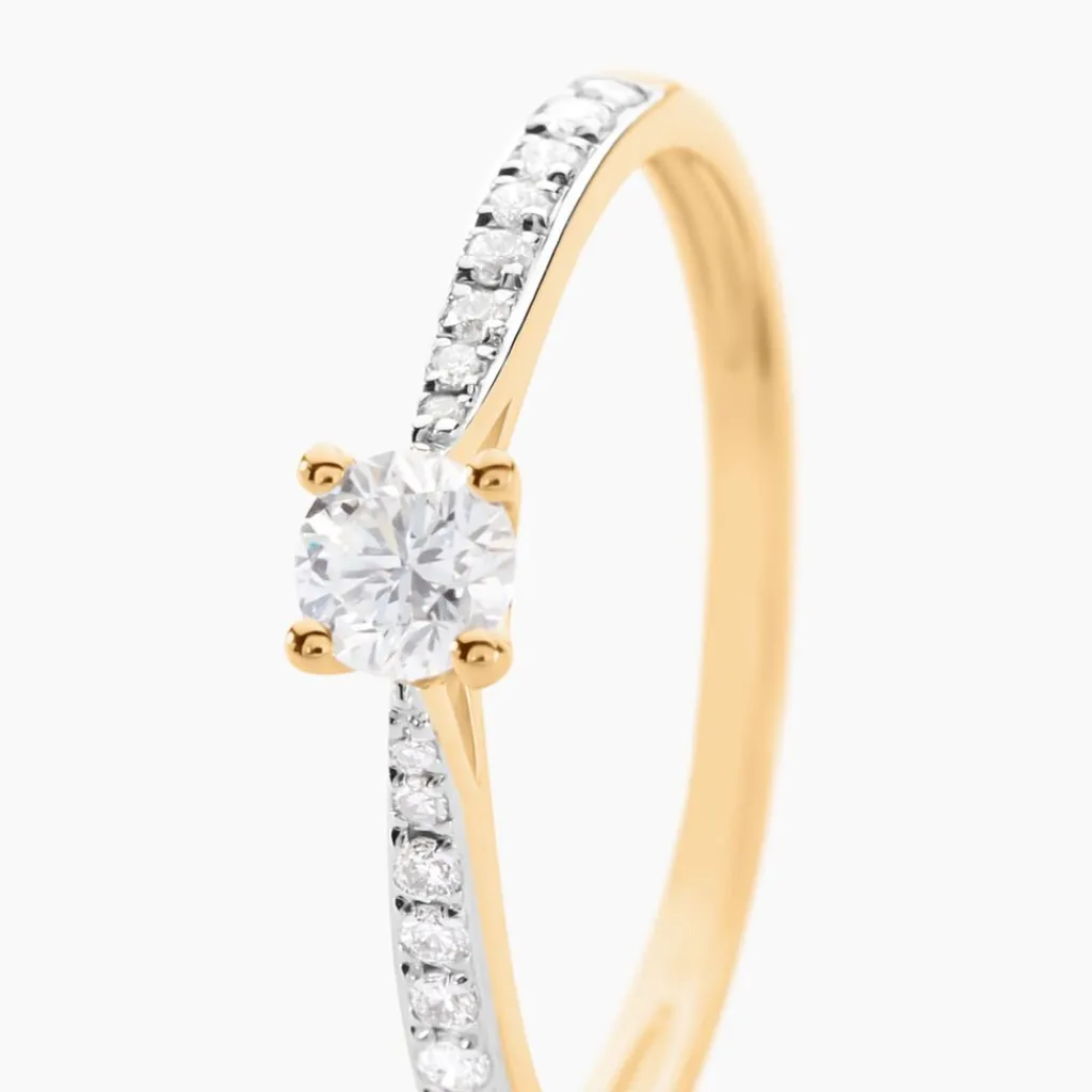 Histoire d'Or Bague Solitaire Hemera or jaune diamant Outlet