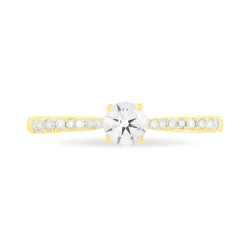 Histoire d'Or Bague Solitaire Hemera Or Jaune Diamant New