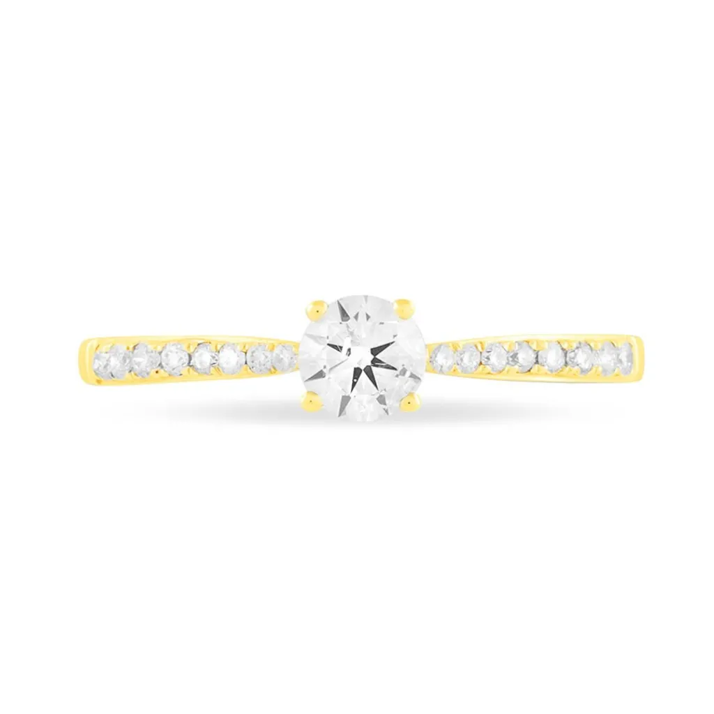 Histoire d'Or Bague Solitaire Hemera Or Jaune Diamant New