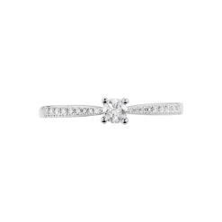 Histoire d'Or Bague Solitaire Hemera Or Blanc Diamant Outlet