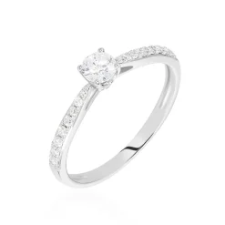 Histoire d'Or Bague Solitaire Hemera Or Blanc Diamant Best
