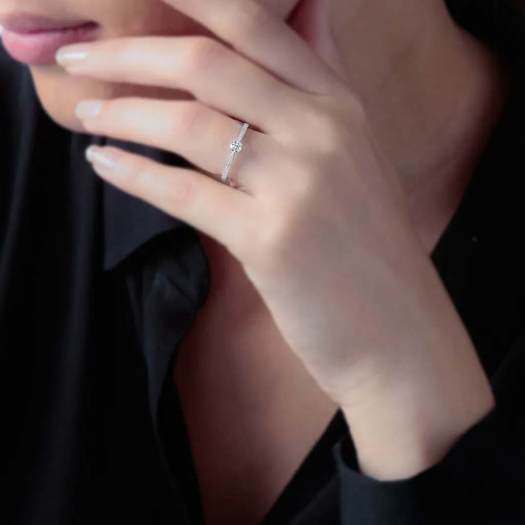 Histoire d'Or Bague Solitaire Hemera Or Blanc Diamant Best