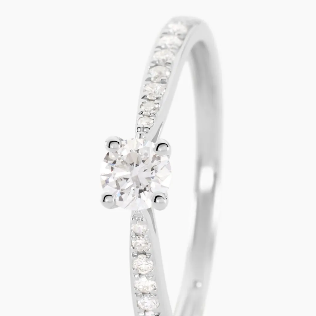 Histoire d'Or Bague Solitaire Hemera or blanc diamant Discount
