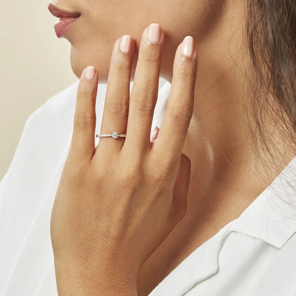 Histoire d'Or Bague Solitaire Hemera or blanc diamant Discount
