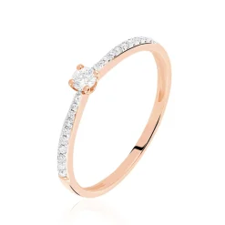 Histoire d'Or Bague Solitaire Hemera Or Rose Diamant New