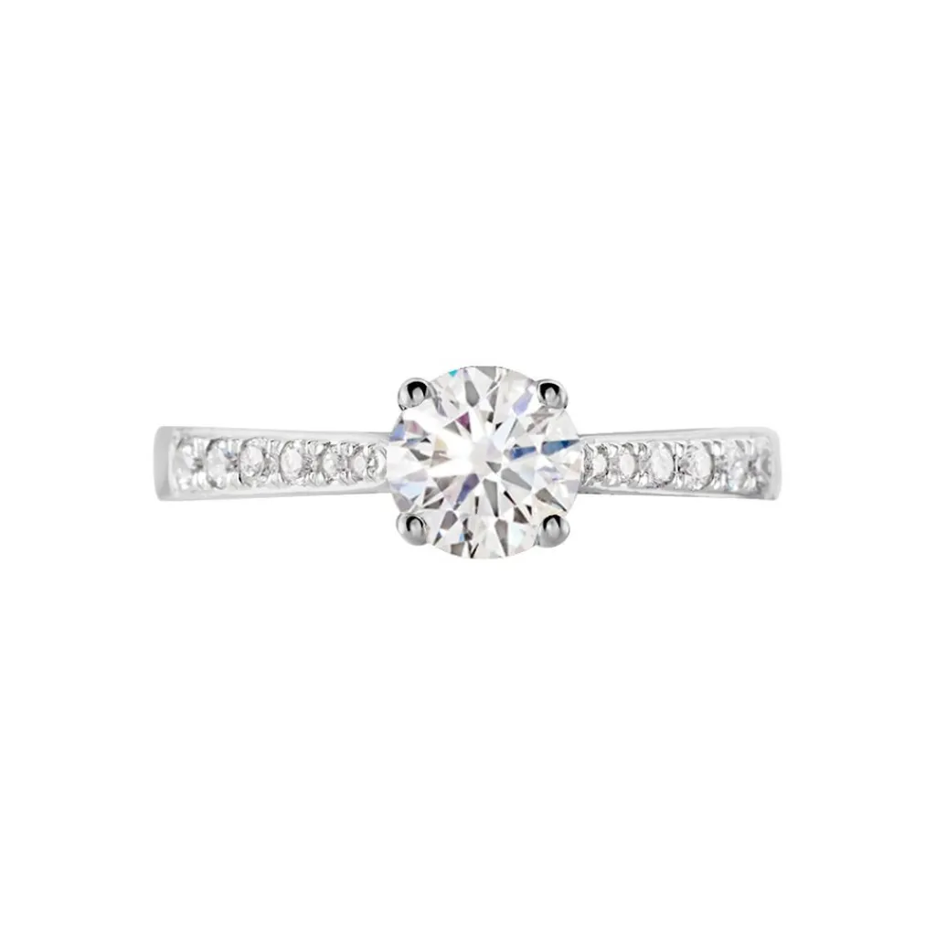 Histoire d'Or Bague Solitaire Hemera Or Blanc Diamant Synthetique