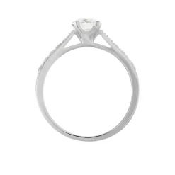 Histoire d'Or Bague Solitaire Hemera Or Blanc Diamant Synthetique