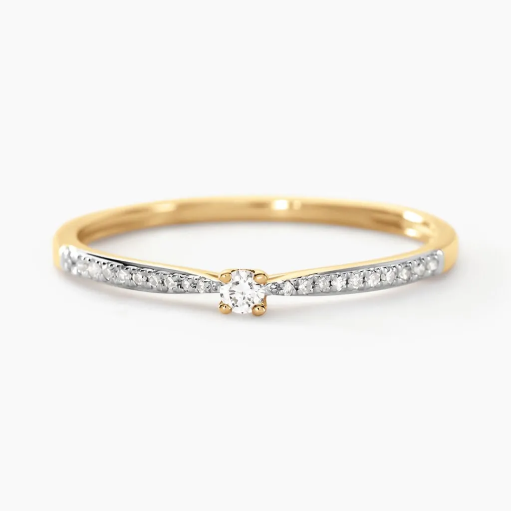 Histoire d'Or Bague Solitaire Hemera or jaune diamant Outlet