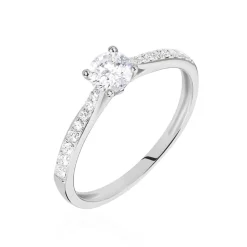 Histoire d'Or Bague Solitaire Hemera Or Blanc Diamant