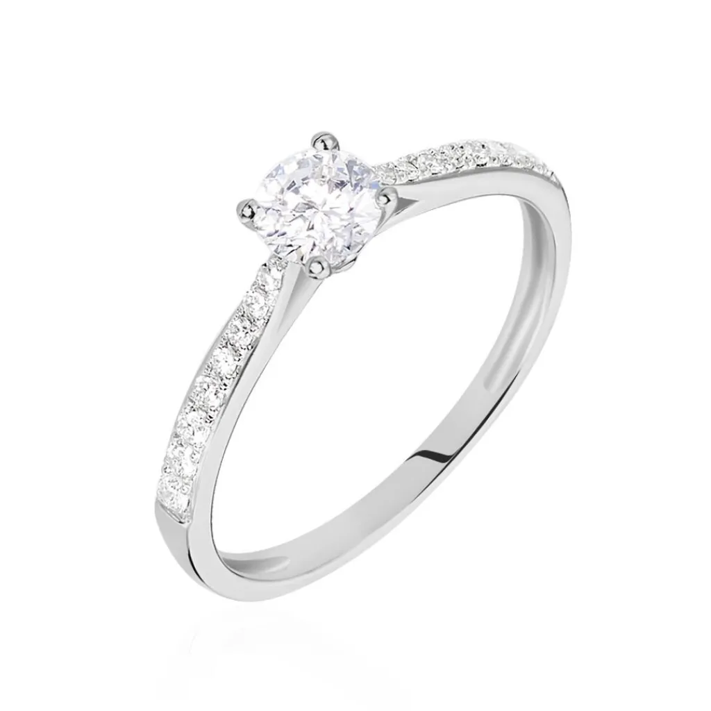 Histoire d'Or Bague Solitaire Hemera Or Blanc Diamant