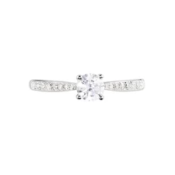 Histoire d'Or Bague Solitaire Hemera Or Blanc Diamant