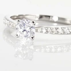 Histoire d'Or Bague Solitaire Hemera Or Blanc Diamant