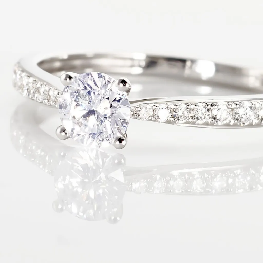 Histoire d'Or Bague Solitaire Hemera Or Blanc Diamant