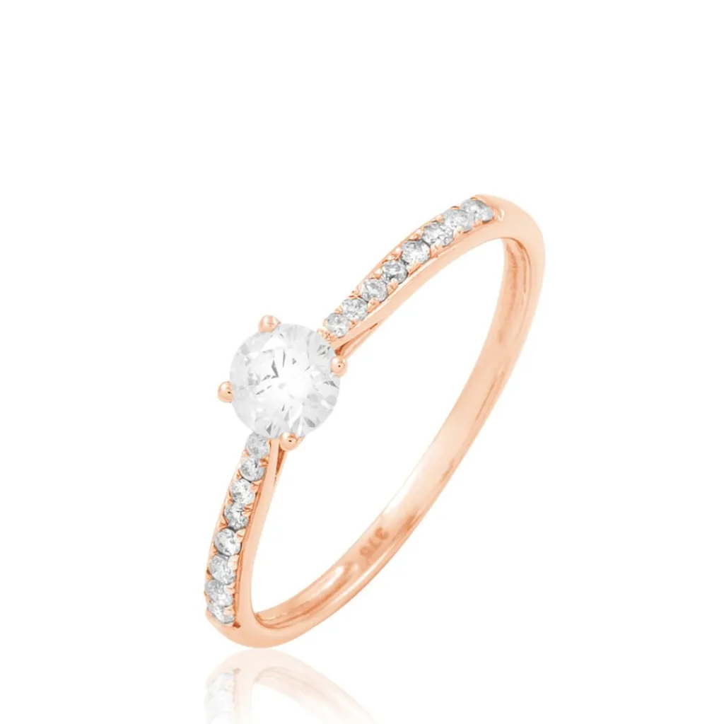 Histoire d'Or Bague Solitaire Hemera Or Rose Diamant Online