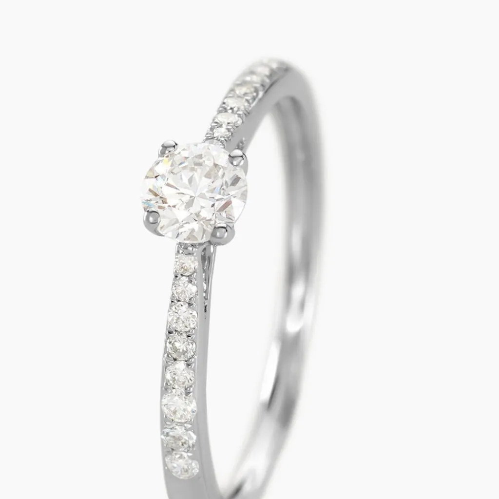 Histoire d'Or Bague Solitaire Hemera Or Blanc Diamant Synthetique solitaire or blanc 750/1000 Clearance