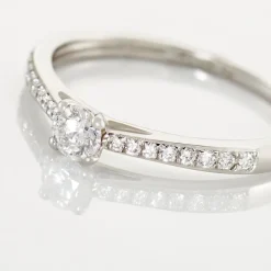 Histoire d'Or Bague Solitaire Hemera platine blanc diamant Discount