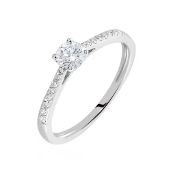 Histoire d'Or Bague Solitaire Hemera platine blanc diamant Hot