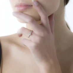 Histoire d'Or Bague Solitaire Ibtisem Or Blanc Diamant Discount