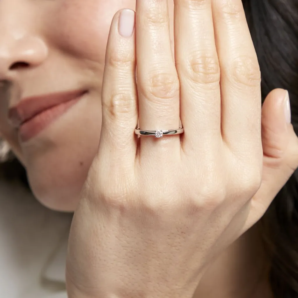 Histoire d'Or Bague Solitaire Iris or blanc diamant Discount