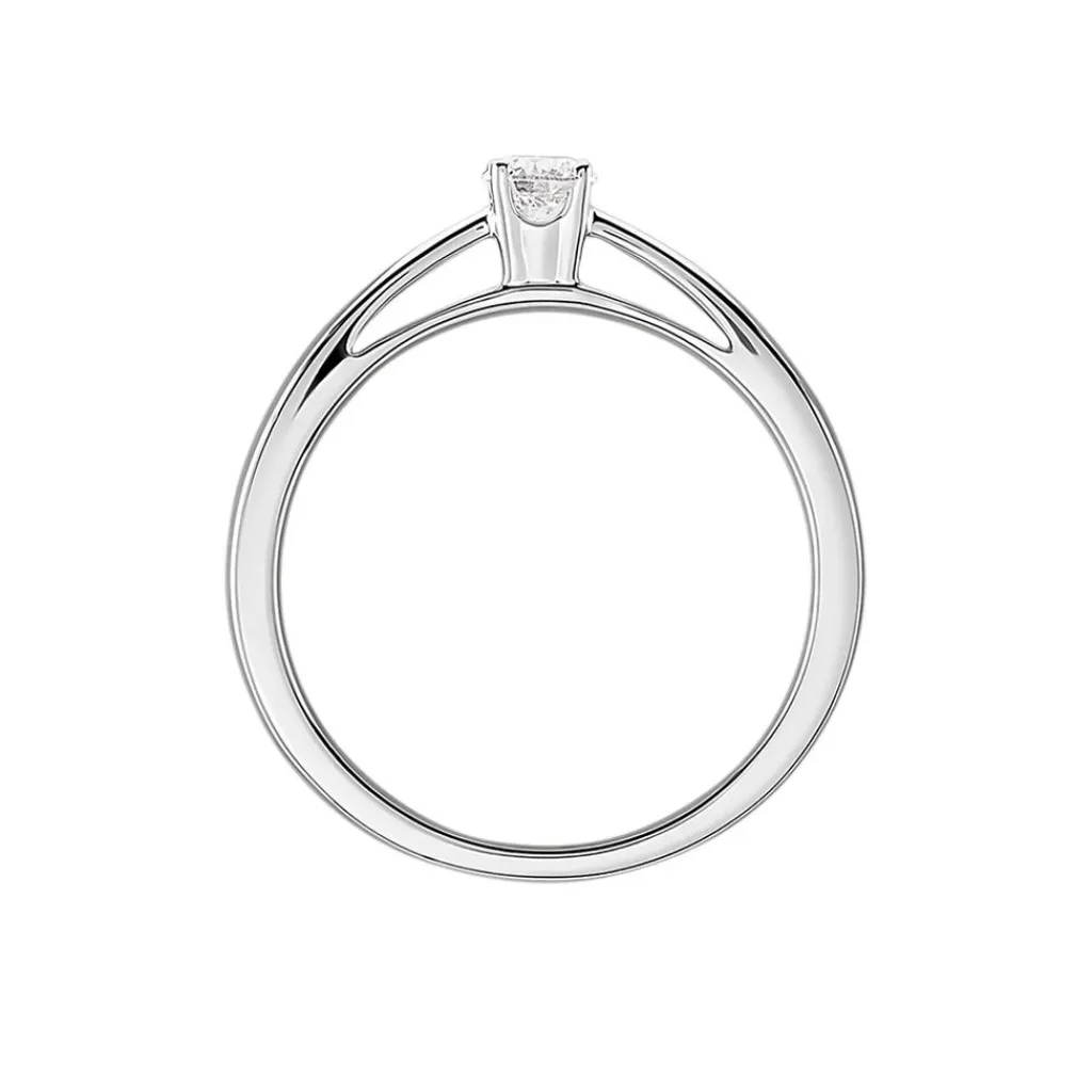 Histoire d'Or Bague Solitaire Iris or blanc diamant New