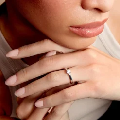 Histoire d'Or Bague Solitaire Iris or blanc diamant Sale