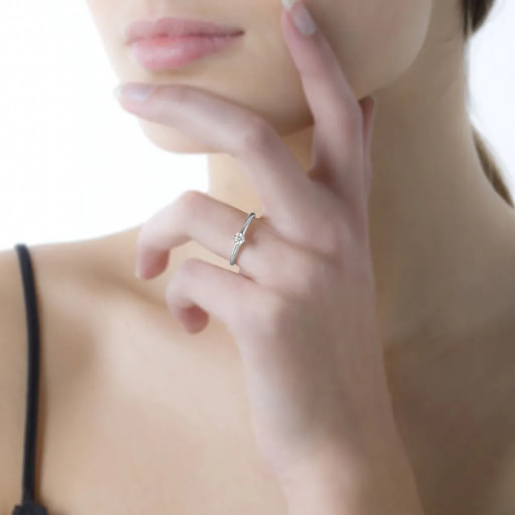 Histoire d'Or Bague Solitaire Josua Or Blanc Diamant Sale