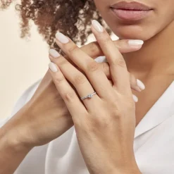 Histoire d'Or Bague Solitaire Kanel Or Blanc Oxyde De Zirconium Hot