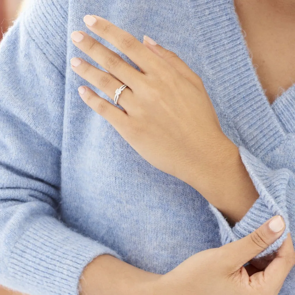 Histoire d'Or Bague Solitaire Katalina Or Blanc Diamant Outlet