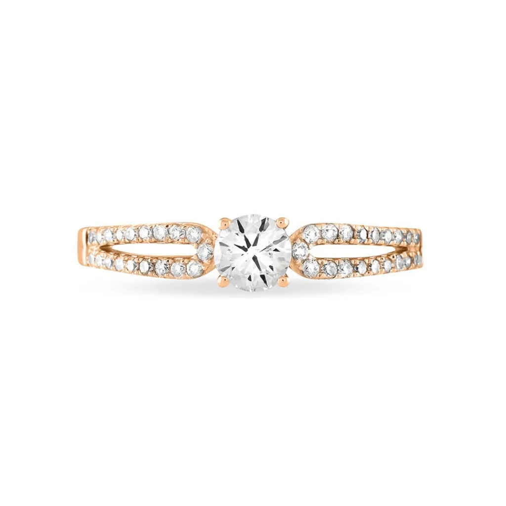 Histoire d'Or Bague Solitaire Katalina Or Rose Diamant New