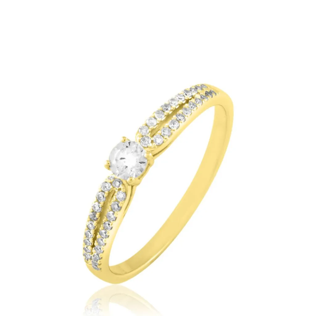 Histoire d'Or Bague Solitaire Katalina or jaune diamant New