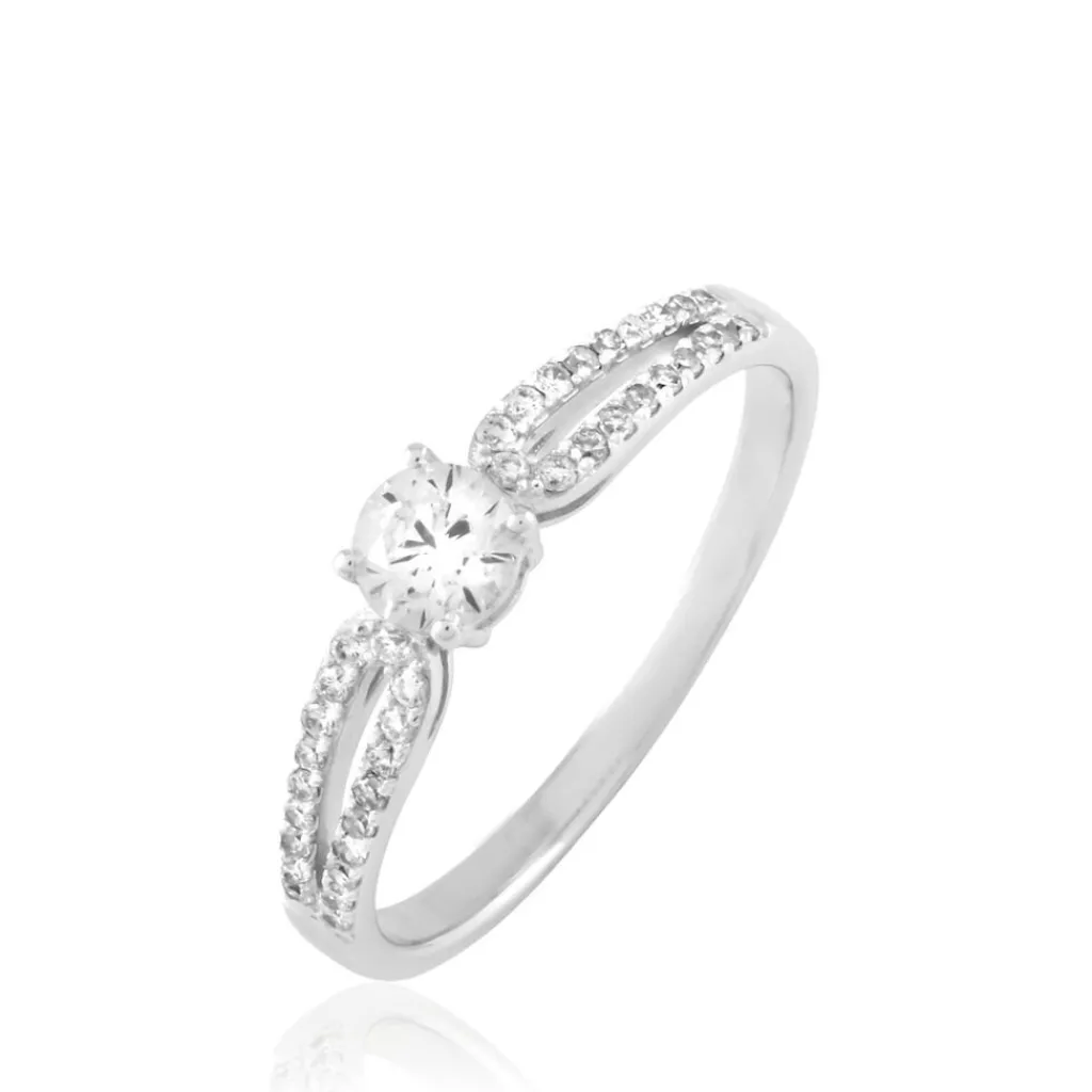 Histoire d'Or Bague Solitaire Katalina or blanc diamant New