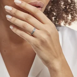 Histoire d'Or Bague Solitaire Katrina Or Blanc Oxyde De Zirconium New