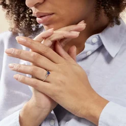 Histoire d'Or Bague Solitaire Kelvyn Argent Blanc Oxyde De Zirconium argent blanc oxyde bleu Clearance