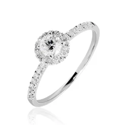 Histoire d'Or Bague Solitaire Lena Or Blanc Diamant