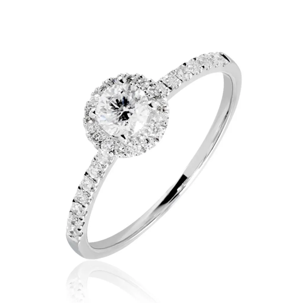 Histoire d'Or Bague Solitaire Lena Or Blanc Diamant