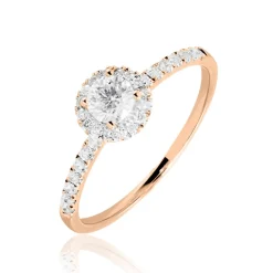 Histoire d'Or Bague Solitaire Lena Or Rose Diamant New