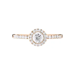 Histoire d'Or Bague Solitaire Lena Or Rose Diamant New