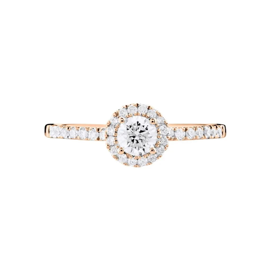 Histoire d'Or Bague Solitaire Lena Or Rose Diamant New