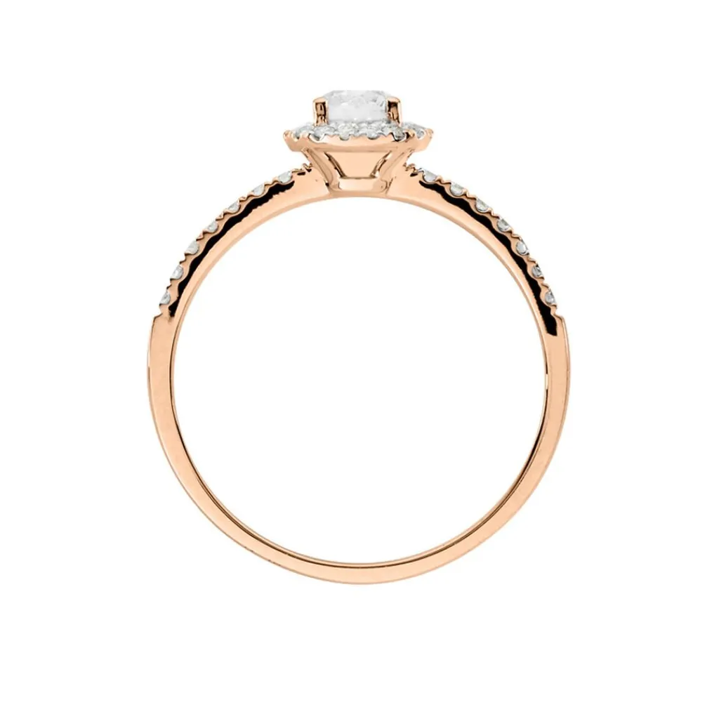 Histoire d'Or Bague Solitaire Lena Or Rose Diamant New